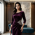Wine Velvet draped Party Dress