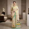 Mayura Teal Butterfly Kasavu Saree