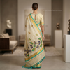Mayura Teal Butterfly Kasavu Saree