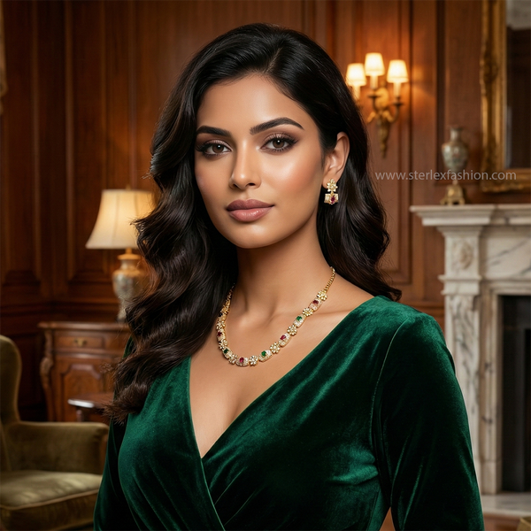 Rajkumari Ruby-Emerald Set