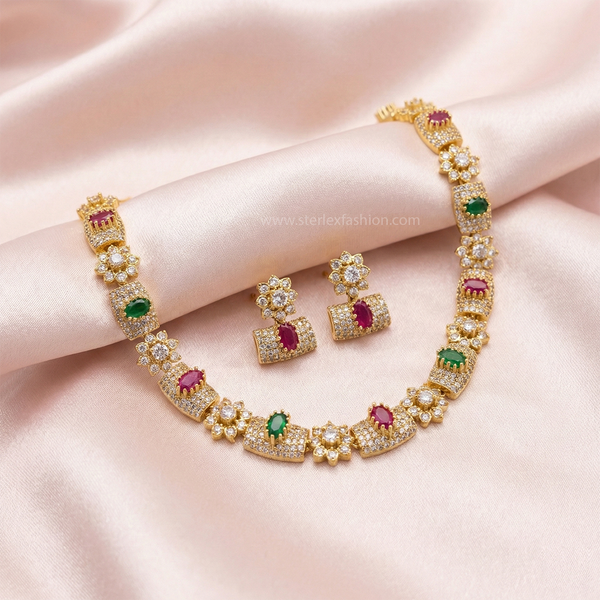 Rajkumari Ruby-Emerald Set