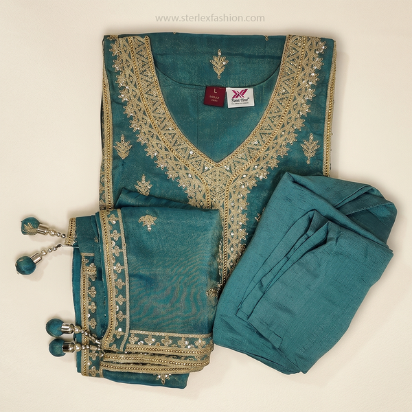 Aafreen Teal Heritage Set