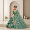 Noor Vastra Teal Bloom Saree