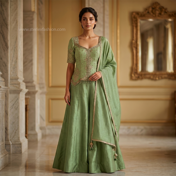 Zarmina Sage Royale Lehenga Set