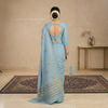 Noor Vastra Misty Gray Bloom Saree
