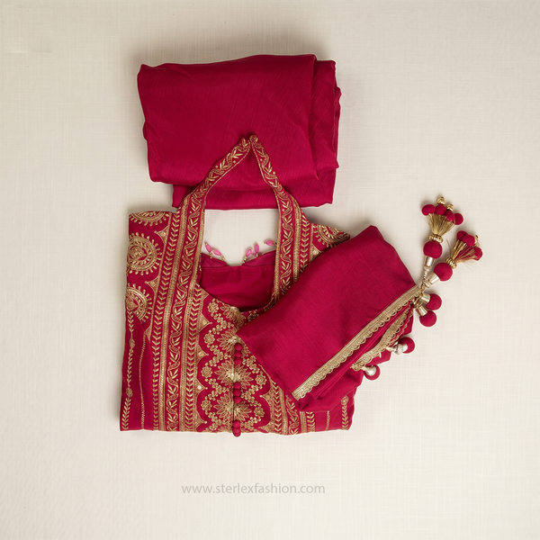 Zareen Fuchsia Heritage Palazzo Ensemble
