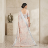 Ivory Blossom Silver Border Linen Saree