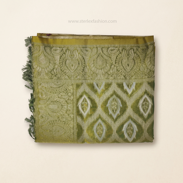 Olive Noorika Zari Saree