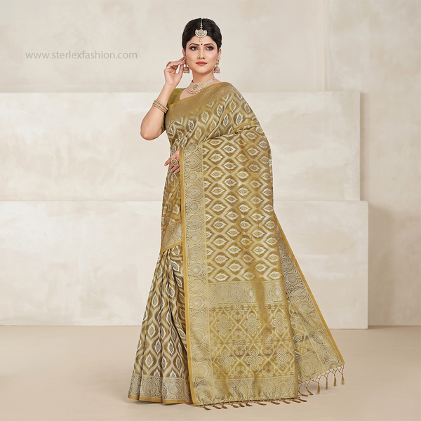 Golden Beige Rajsi Veda Saree
