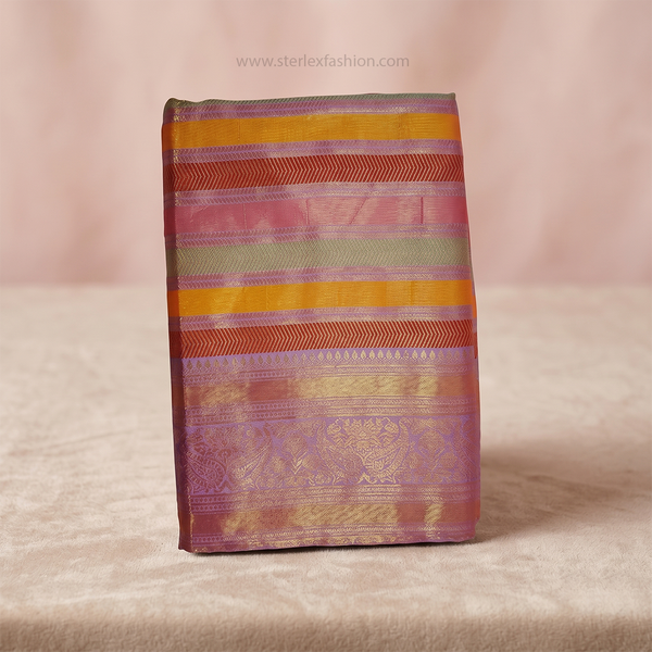 Rangrekha Pink Zari Saree