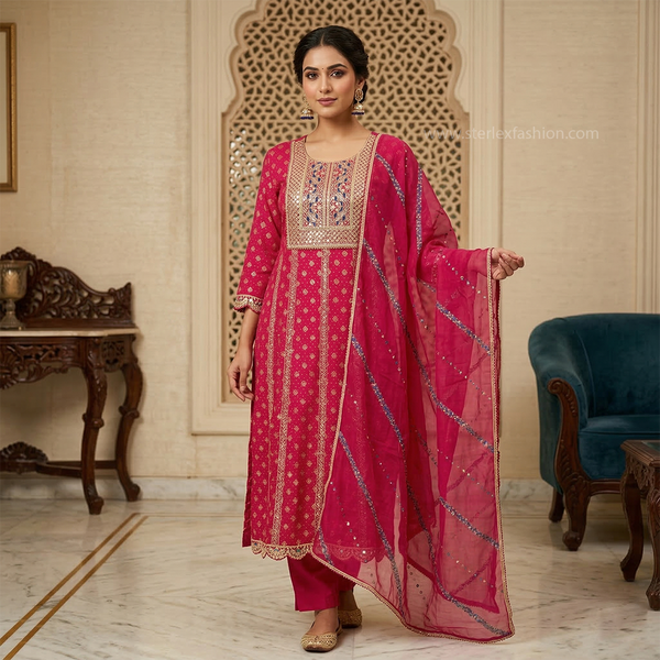 Pink Anarkali Suit Set