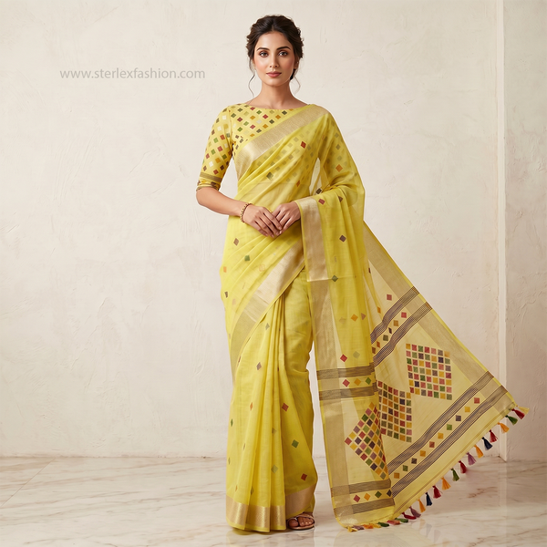 Sunshine Rangika Tassel Zari Saree