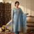 Elegant Gray Embroidered Suit Set