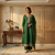 Emerald Grace Embroidered Cotton Anarkali Suit Set