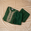 Emerald Grace Embroidered Cotton Anarkali Suit Set