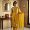 Sunlit Mustard Elegance Rayon Suit Set