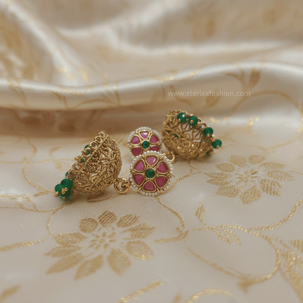Minakari Pushp Jhumka