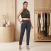 high-rise straight fit trousers