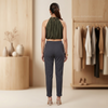 high-rise straight fit trousers