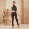high-rise straight fit trousers