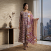 Plum Beige Heritage Printed Cotton Suit Set