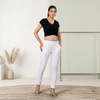 high-rise straight fit trousers