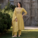 Mustard Meher Anarkali Set
