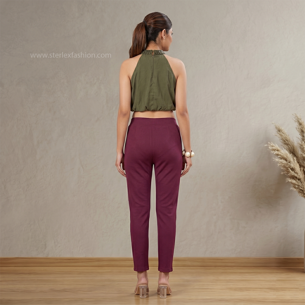 high-rise straight fit trousers