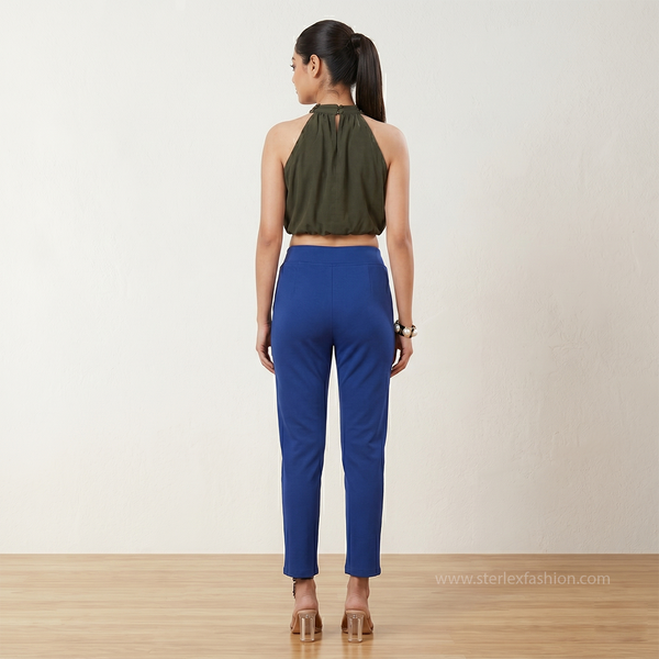 high-rise straight fit trousers