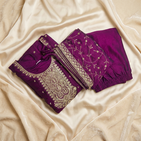 Royal Amethyst Embroidered Suit Set