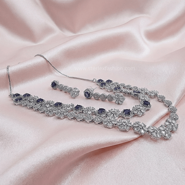 Twinkle Star Blue AD Necklace Set