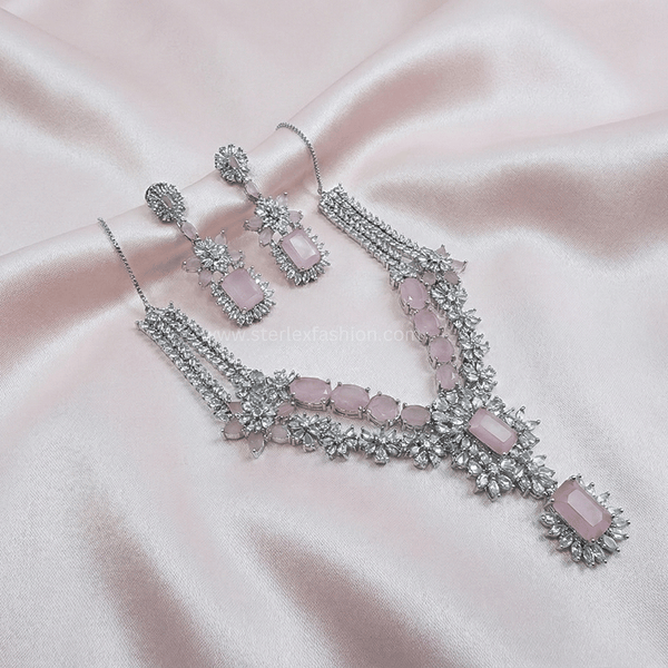 Raj Rupa Pink AD Necklace