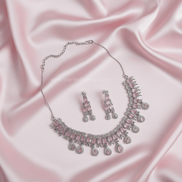 Diviyala Pink AD Necklace