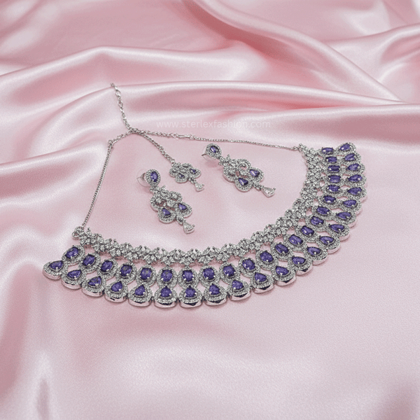 Rajpriya Purple AD Necklace