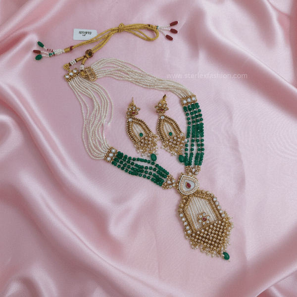 Maharani Pearl Emerald Necklace