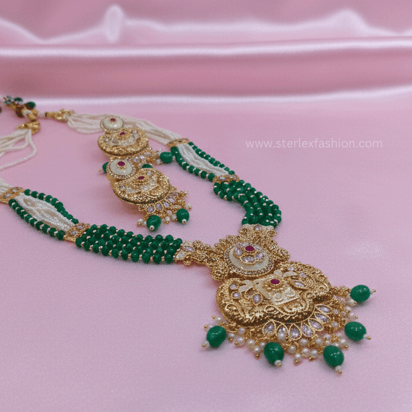 Meher Green Pearl Kundan Set