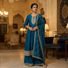 Teal Noor Embroidered Suit Set