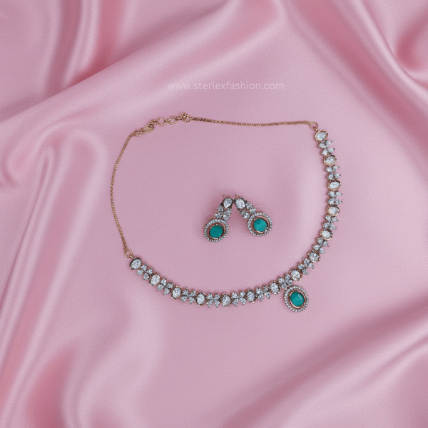 Elara Emerald Charm Necklace Set