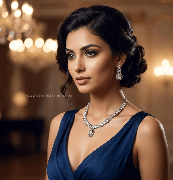 Elara Crystal White Necklace Set