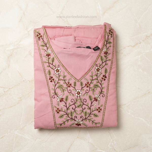 Blush Pink Embroidered Anarkali Suit