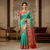 Sea Green & Pink Banarasi Silk Saree