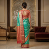 Sea Green & Pink Banarasi Silk Saree