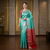 Aqua Green Soft Silk Saree with Silver Zari Border