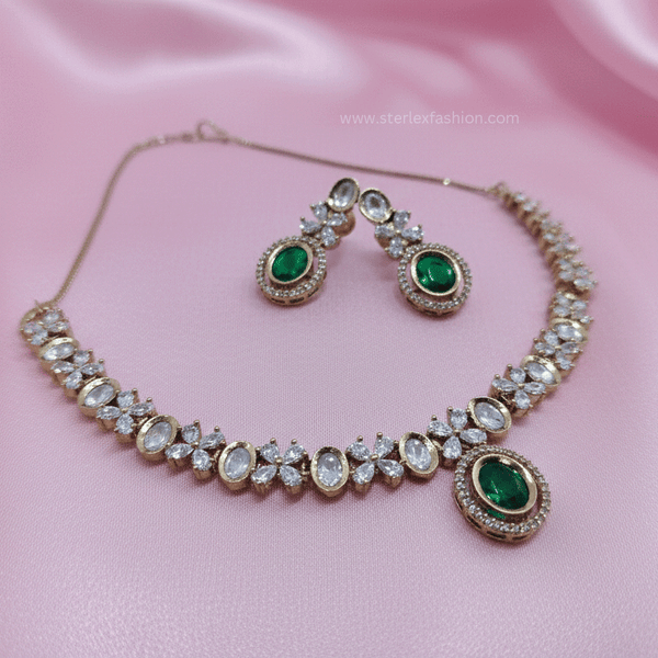 Elara Green Necklace Set