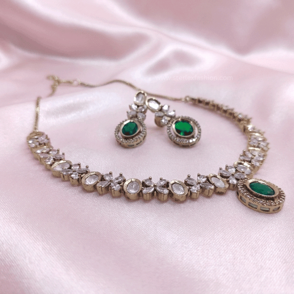 Elara Green Necklace Set