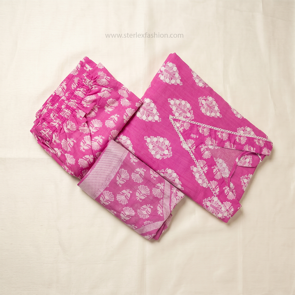 Meher Pink Bloom Set with Dupatta