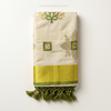Kerala Style Ivory Embroidered Saree with Zari Border