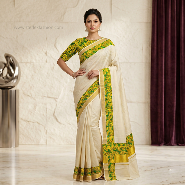 Vishu special KanikonnaKasavu Saree