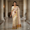 Ivory Bloom Border Traditional Saree