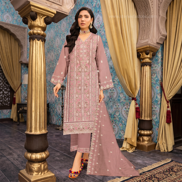 Gulnaar Embroidered Unstitched Churidar Suit Set